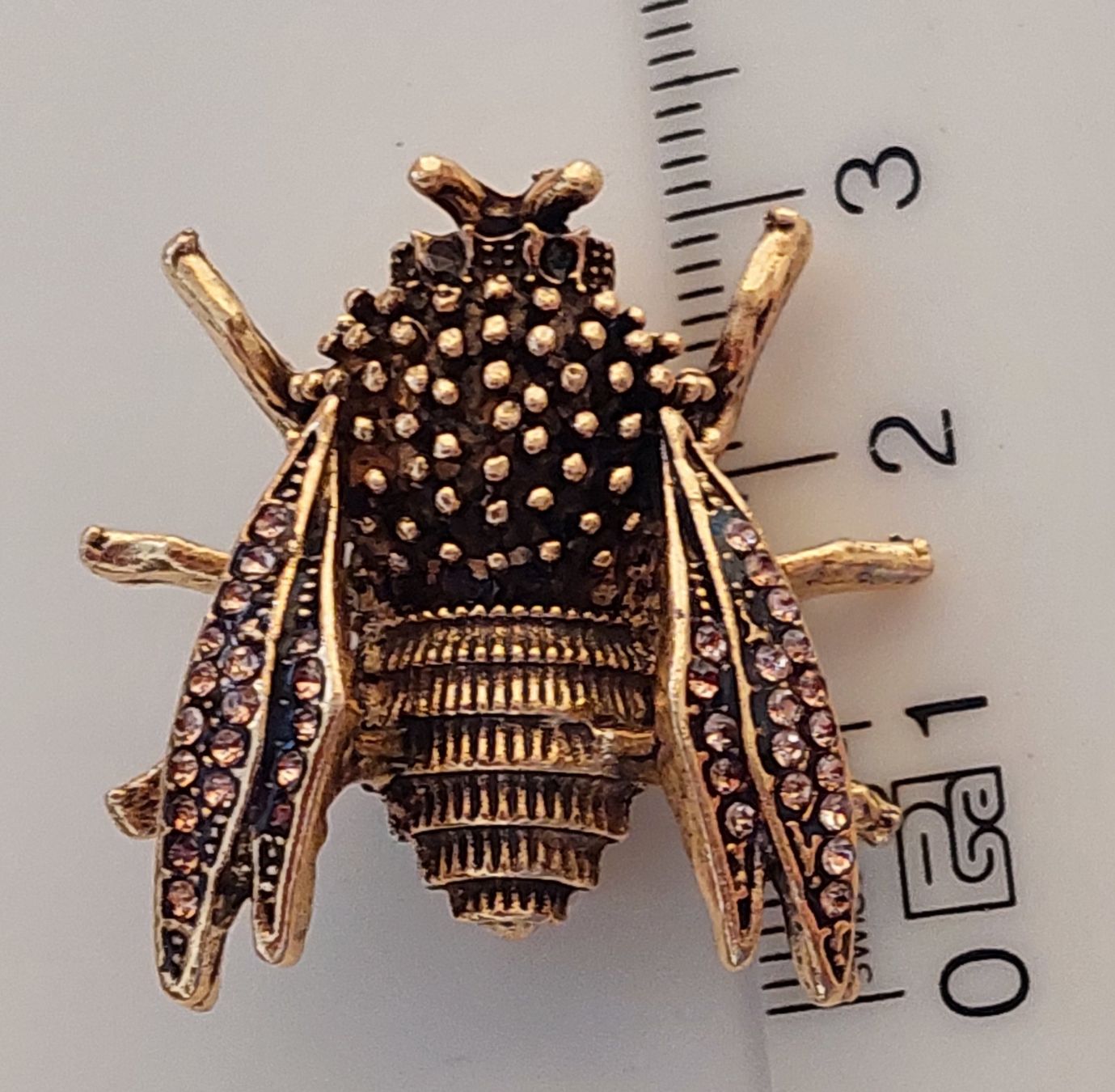 Broschen & Nadeln: Hübsche Brosche Biene / Käfer goldfarben mit Strass – Gebraucht aus Oberwil BL von Hunajakakku 7