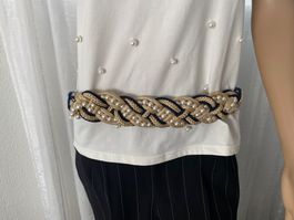 perfekter Auftritt mit diesem tollen Perlen-Gürtel, 90cm