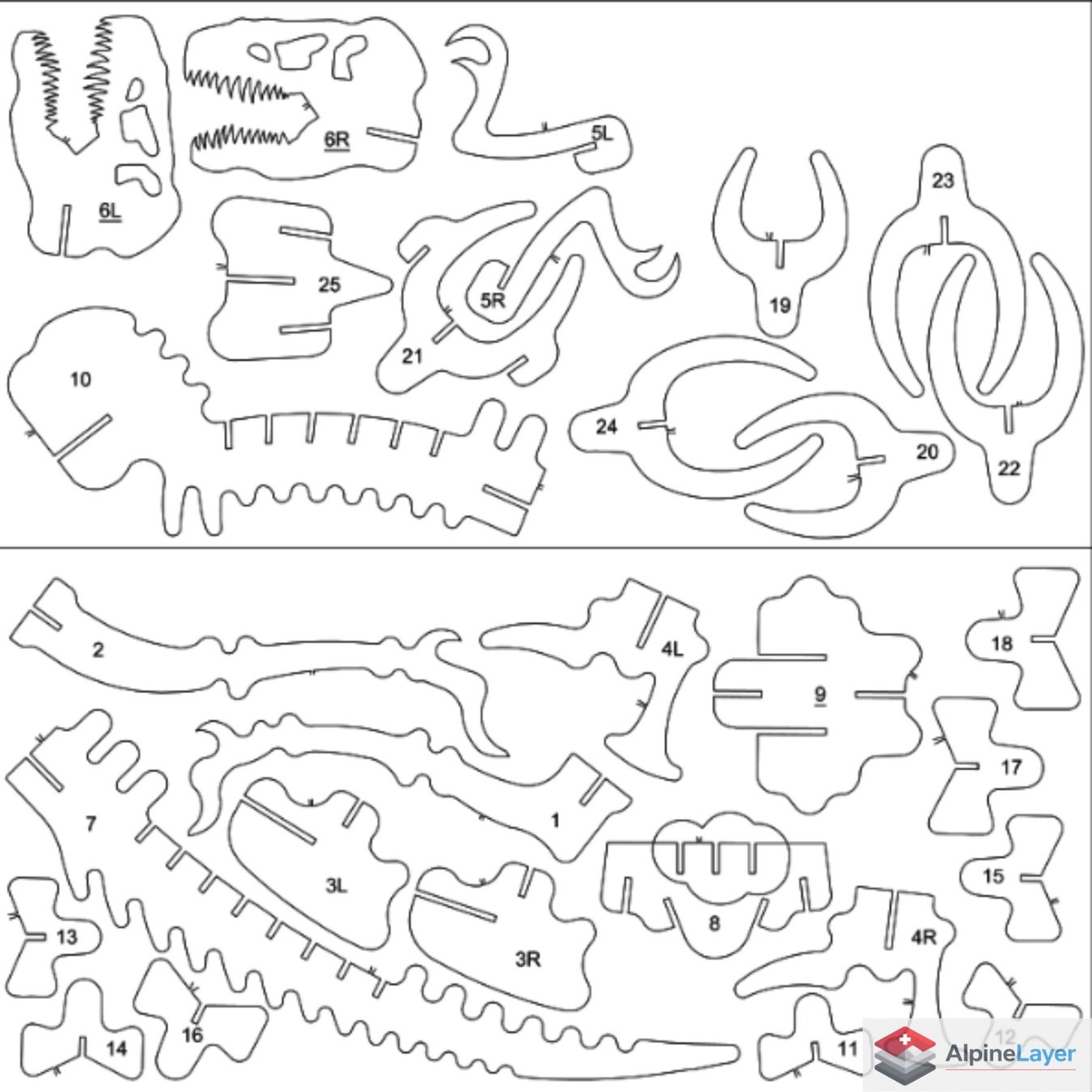 Puzzle: T-Rex Skeleton Kit Card 3D Printed Puzzle White – Nuovo (secondo la descrizione) da Losone venduto da AlpineLayer 3