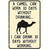 🐫 Quirky Vintage Schild: 🐫 Work vs. Drink! 💼💫