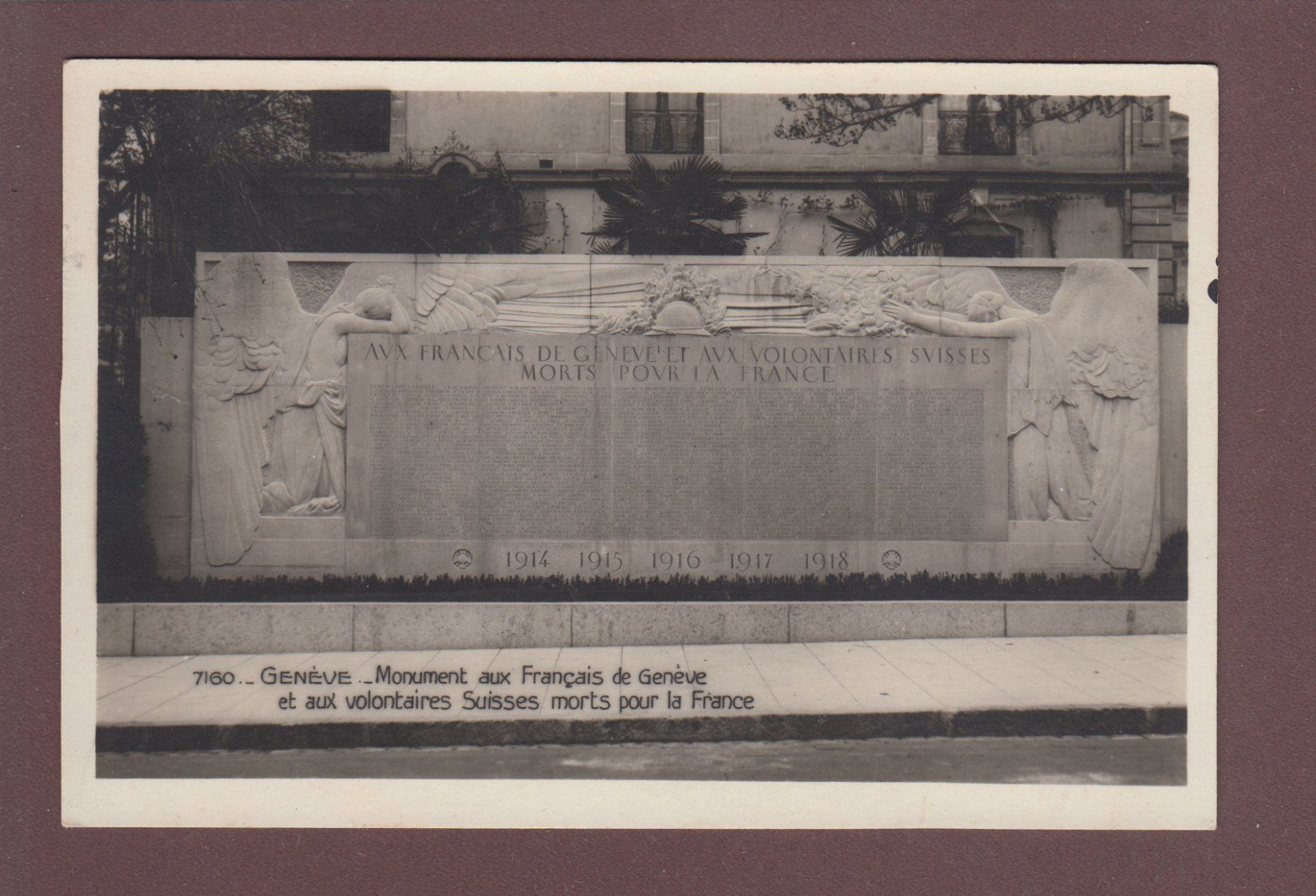Ansichtskarten: GENEVE - Monument aux Français - 1931 – Gebraucht aus Pully von nicecards