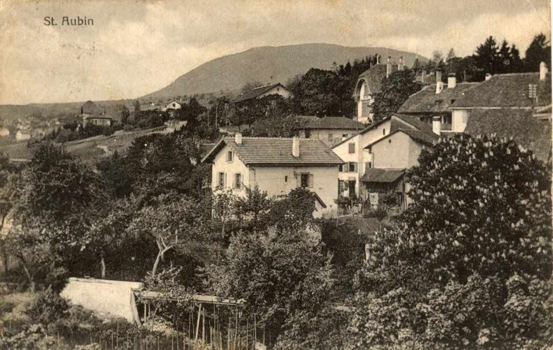 Cartoline postali: St. Aubin   NE        en 1920 – Usato da Brig venduto da Valcards54