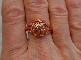 Ring mit Zirkonia, vergoldet 585, 4g, size 9 (59)