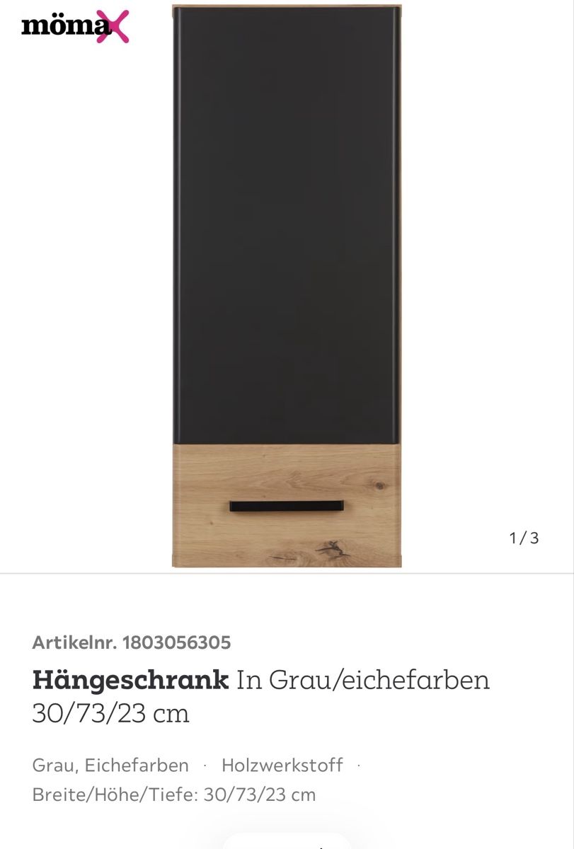 Armadi: Hängeschrank Grau/Eichefarben Neuverpackt – Nuovo (secondo la descrizione) da Flawil venduto da mimi_96