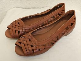 Varese Leder Ballerinas Braun – Gr. 39 – Echtleder Flechtopt