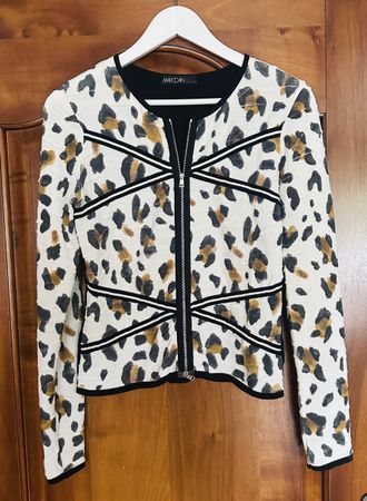 Marc Cain Strickjacke Leo Muster Reissverschluss Grösse 2