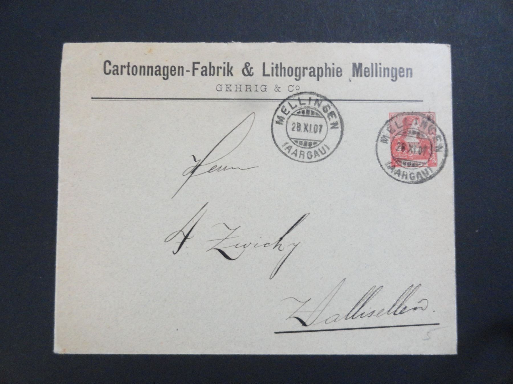 Tutti i francobolli: 1907, Brief nach Wallisellen mit Vorfrankatur – Usato da stäfa venduto da brandy66