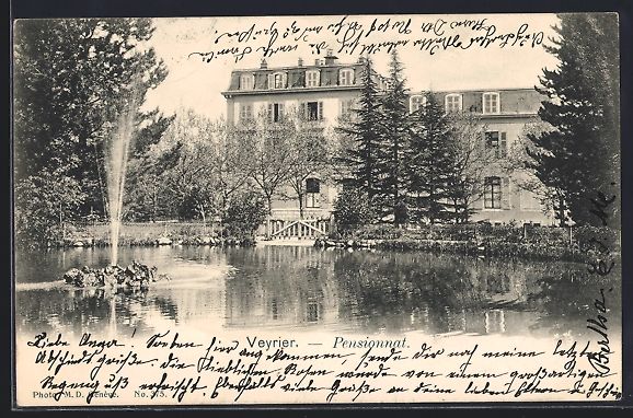 Cartoline postali: AK Veyrier, Pensionnat, 1902 – Usato da Berlin venduto da bartko-reher