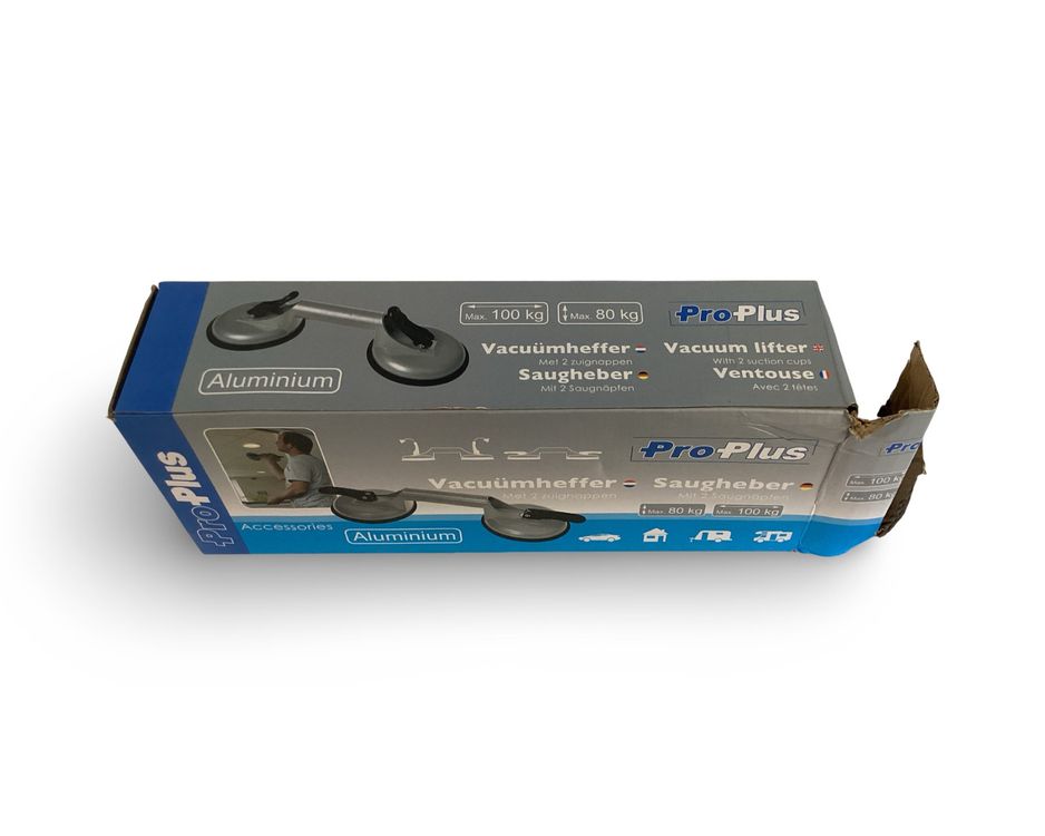 ProPlus Aluminium-Saugheber Mit 2 Saugnäpfen – Bis 100 Kg Horizontal, Ideal Für Glas & Glatte Flächen