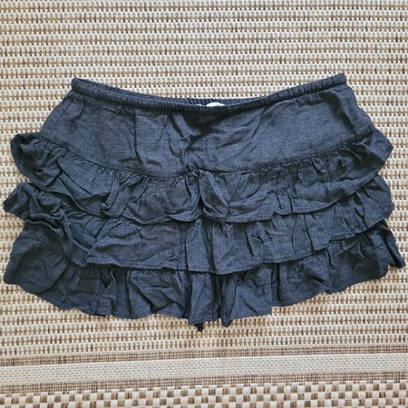 BERSHKA Mini-jupe avec short gris foncé Taille S-M