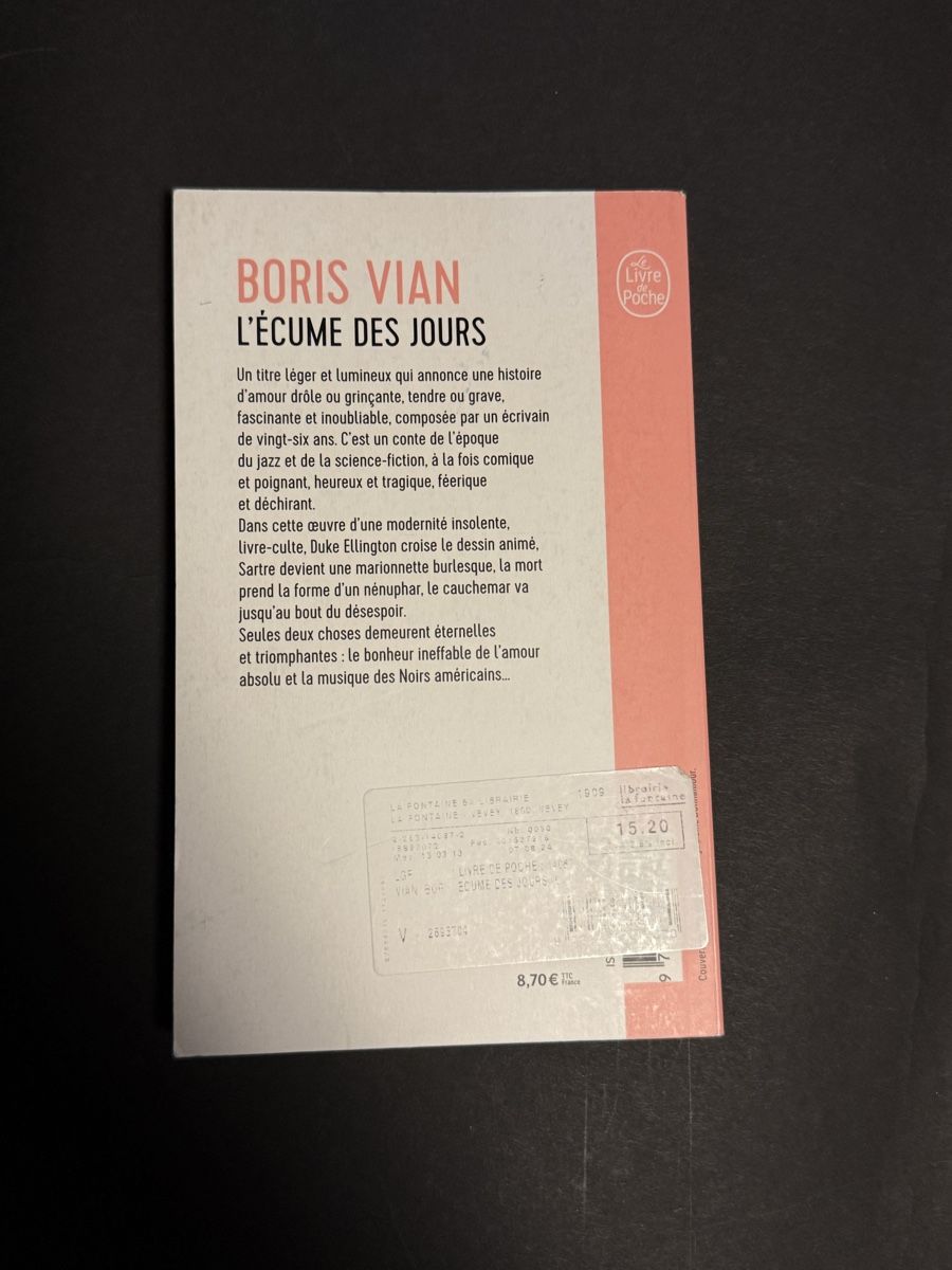 Bücher: BORIS VIAN L'ÉCUME DES JOURS – Gebraucht aus Vevey von mmmariya_3m 1