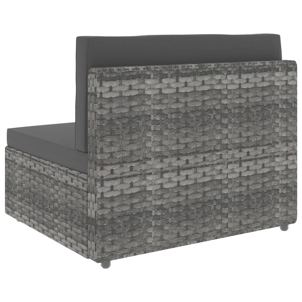 Divani: vidaXL Modulares 3-Sitzer-Sofa Poly Rattan Grau – Nuovo e nell'imballaggio originale da Baar venduto da vidaxl 9