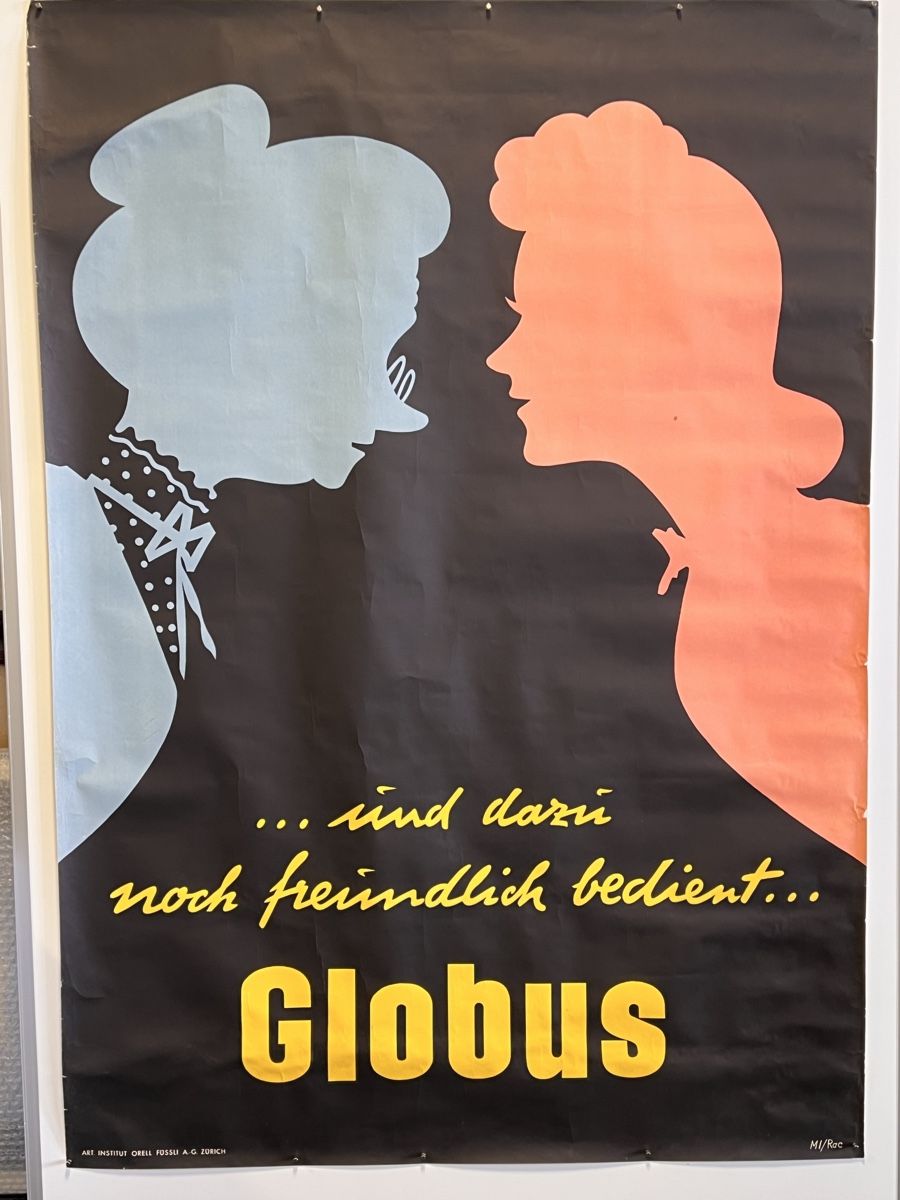 Poster & Bilder: Globus Plakat "noch freundlich bedient..." Vintage 1946 – Gebraucht aus Adliswil von buch_und_kunst