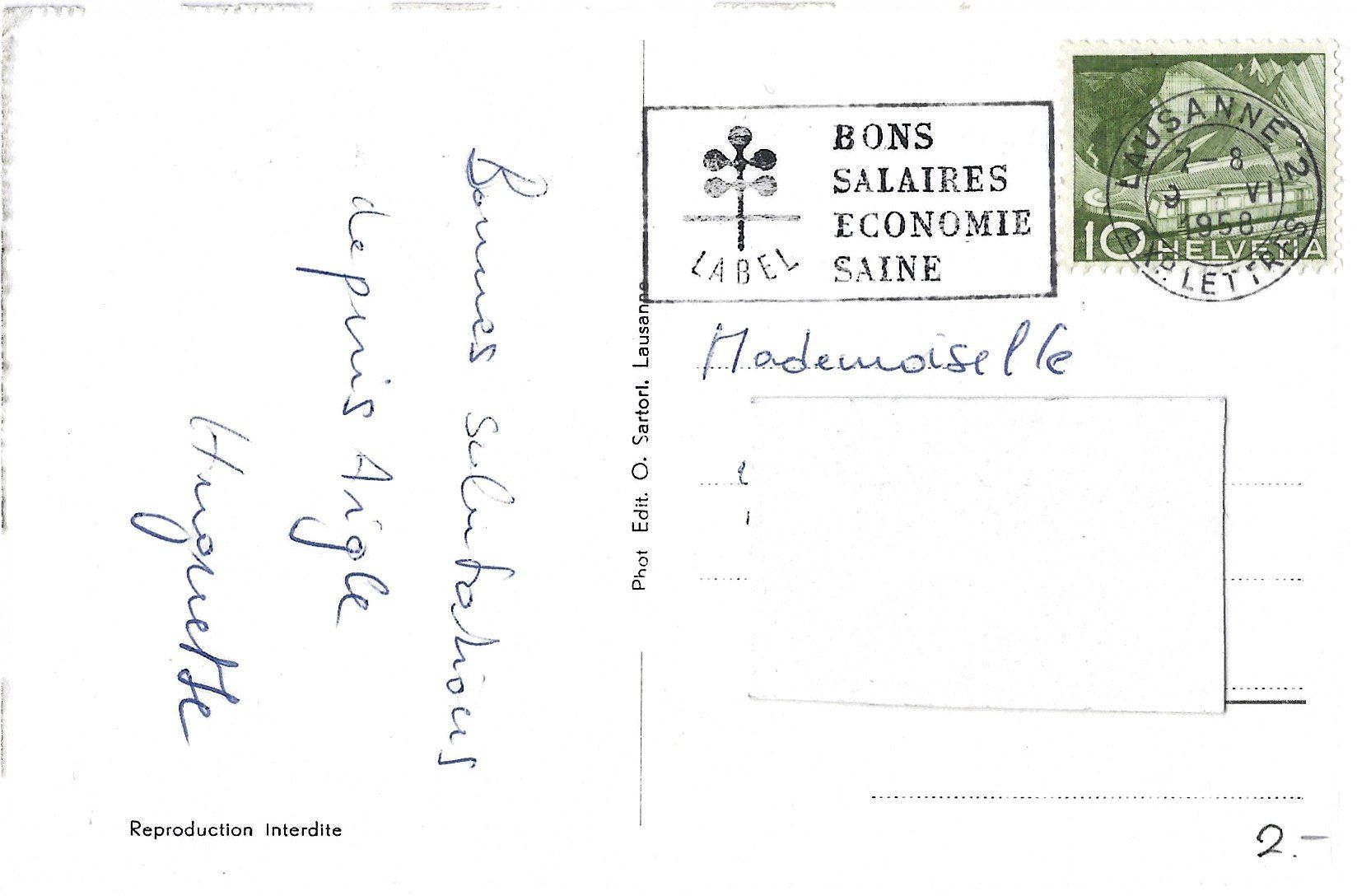 Cartoline postali: S o u v e n i r    d '  A i g l e – Usato da Bütschwil venduto da Jackson1A 1