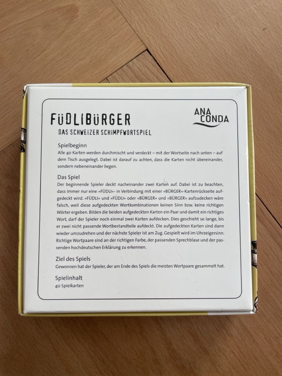 Giochi: Füdlibürger - Das Schweizer Schimpfwortspiel, neuwertig – Nuovo (secondo la descrizione) da Bern venduto da wombat_ 1