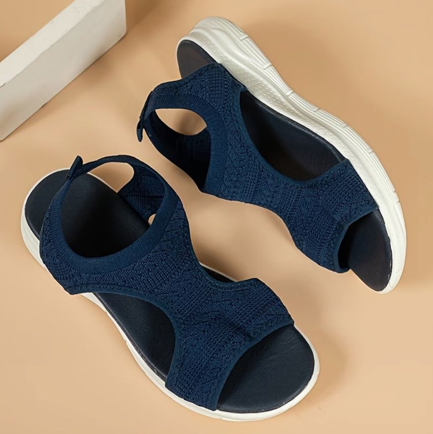 Scarpe da donna: Gr. 40.5 blaue Stoff-Strand-Sandale – Nuovo e nell'imballaggio originale da Wagenhausen venduto da M.Sieg