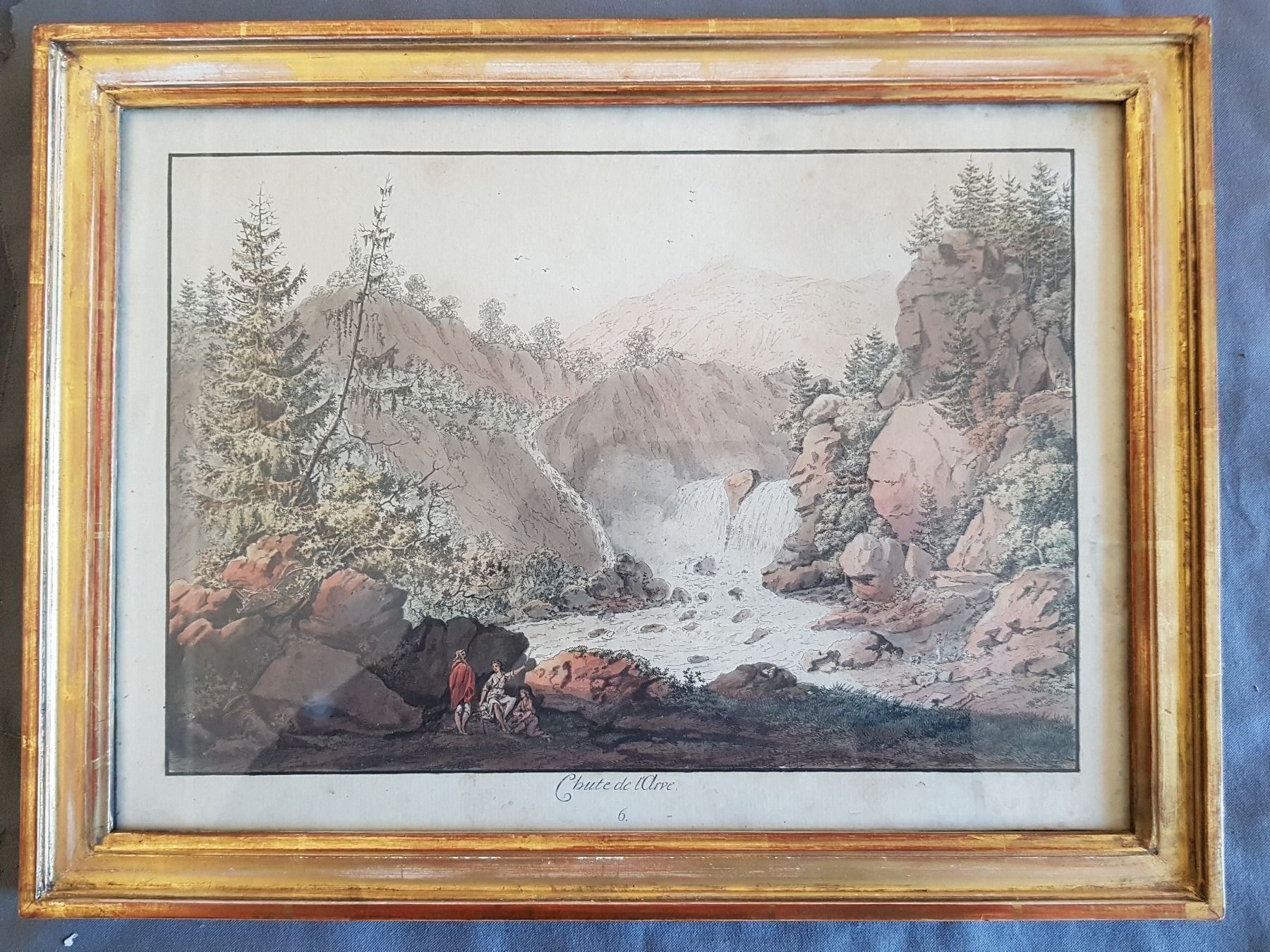 Tableaux: belle gravure chute de l'Arve début 19 è – D'occasion à Lausanne par leneko