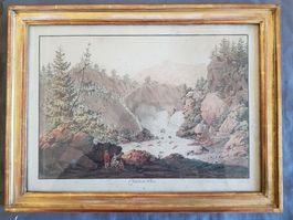 belle gravure chute de l'Arve début 19 è
