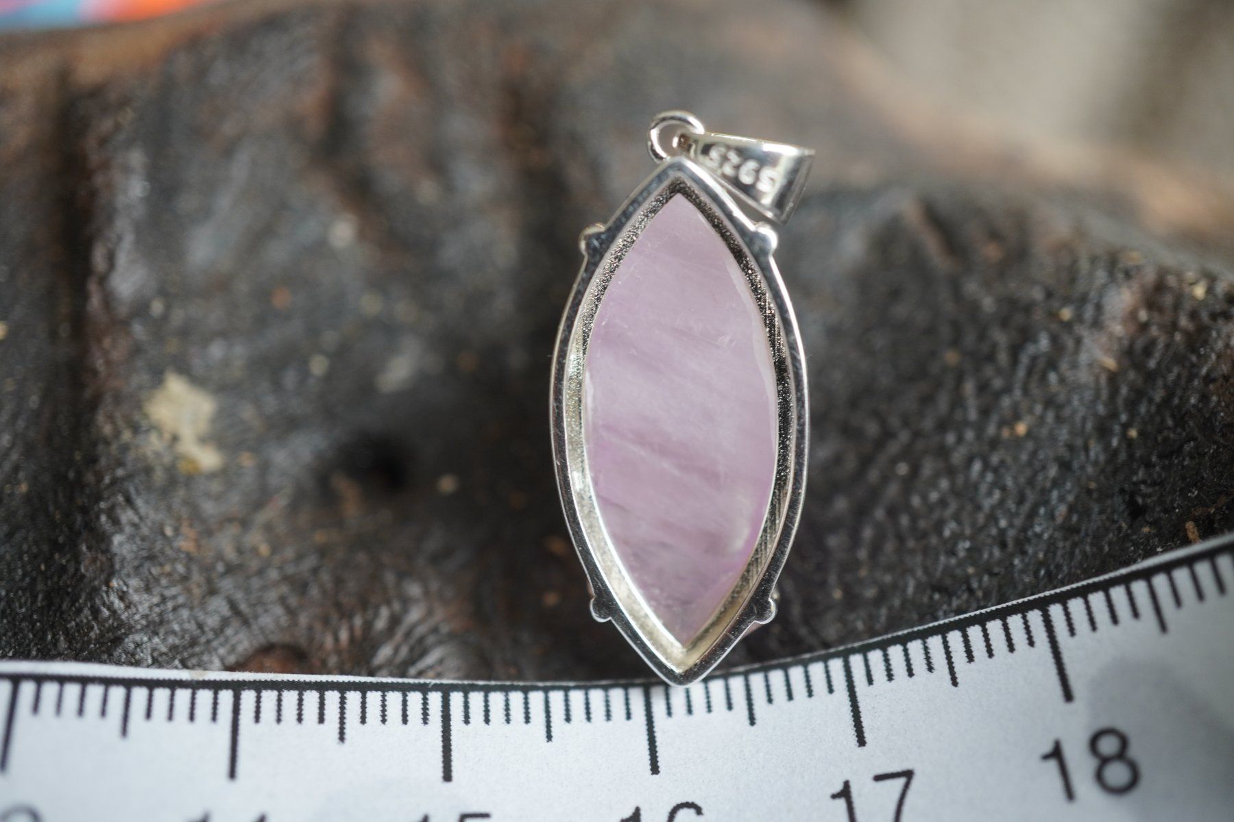 Anhänger: Kunzit  Navette   Anhänger Rosa   925 Silber – Neu und originalverpackt aus Balgach von top_silver 6
