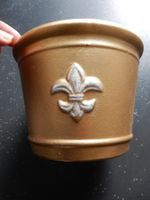 edler Cachepot gold mit Lilie - NEU shabby chic