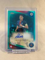 2025/26 Topps UCC Chrome Thiago Silva /199 Aqua Auto PSG