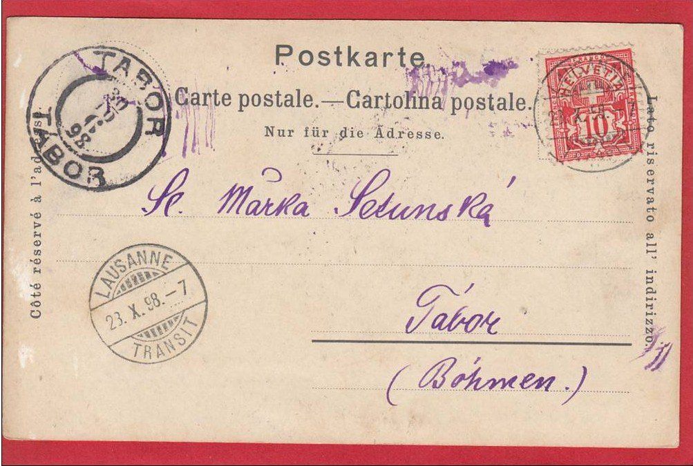 Cartoline postali: LAUSANNE DERRIÈRE-BOURG 1898 – Usato da Grüningen venduto da Kartenlaube 1