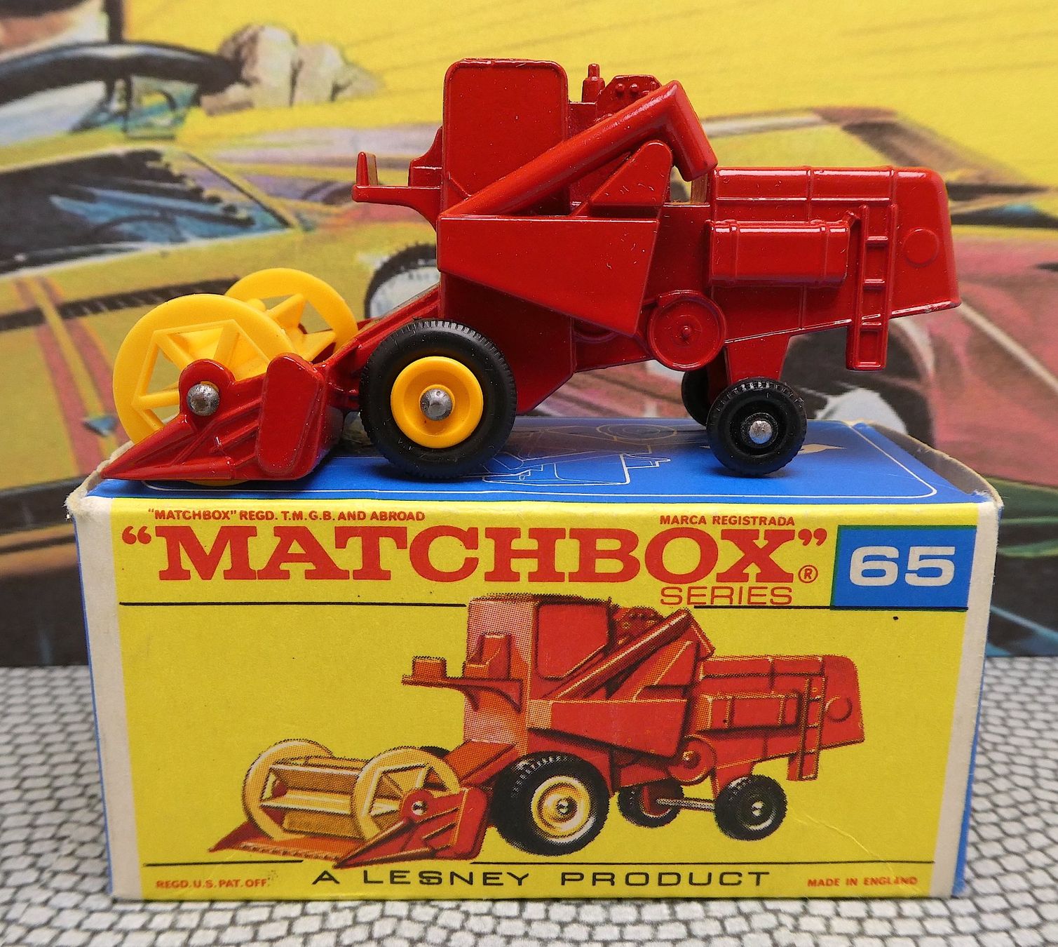 Matchbox Giocattoli: Matchbox Nr. 65 Claas Combine Harvester 1965 – Nuovo e nell'imballaggio originale da Zofingen venduto da Goldengolden 1