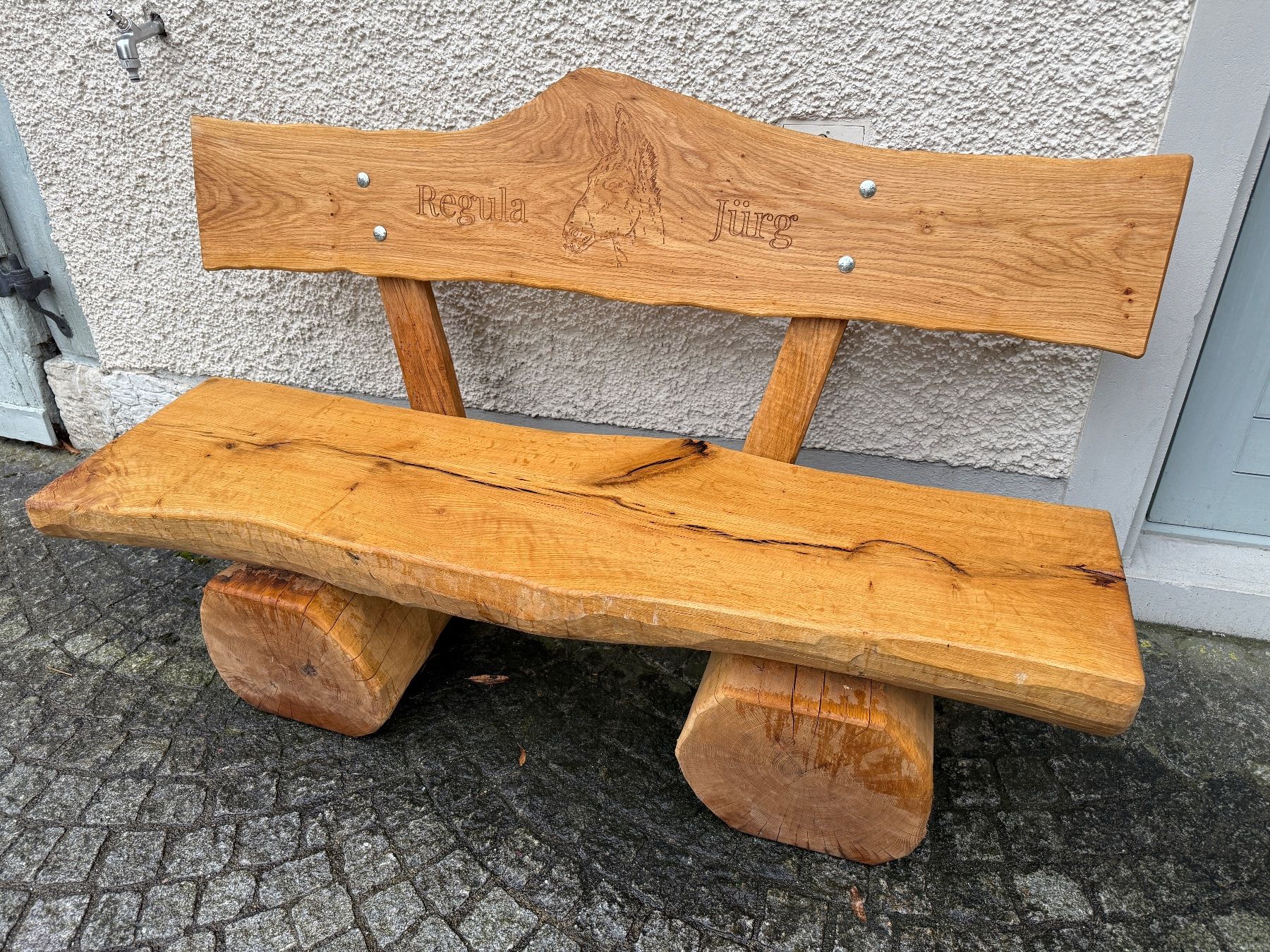 Bänke: Sitzbank Eiche massiv bis 2.4m lang – Neu (gemäss Beschreibung) aus Wallisellen von CH-Holz-CH 4