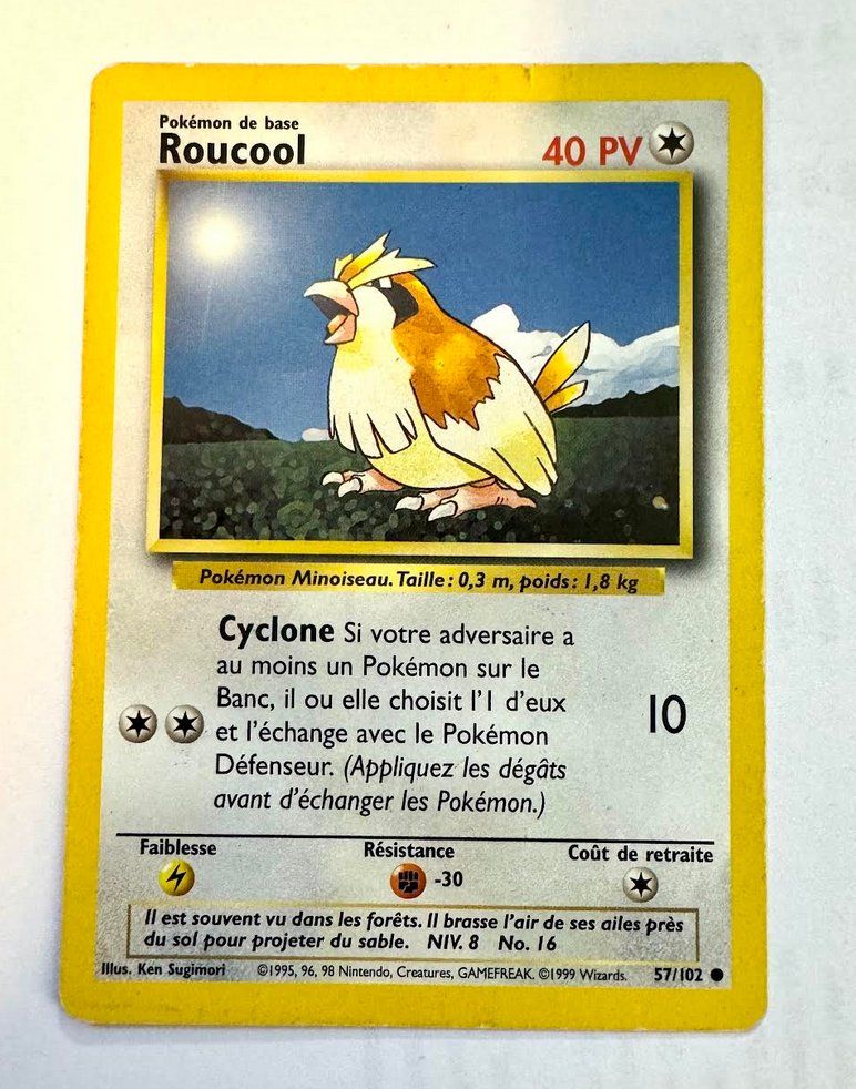 Pokémon Cartes à collectionner: Carte Pokémon - roucool 57/102 EDITION 1 – D'occasion à Trélex par Microcx2