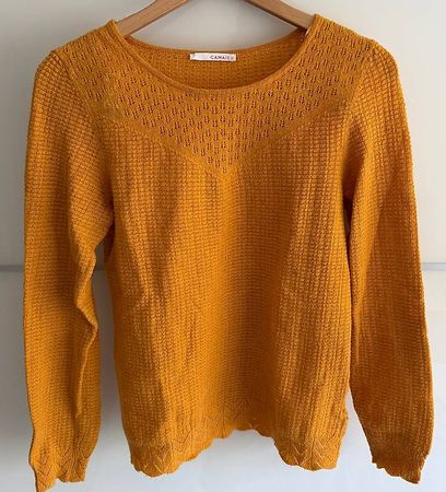 Senfgelber Camaieu Pullover, Grösse S/36