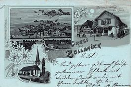 Gruss aus Zollbrück, Mondscheinkarte, gelaufen 1899