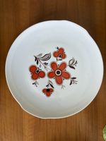 Assiette vintage 70s fleurs orange