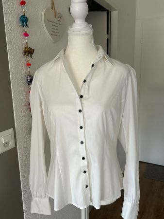 Langarmbluse weiss von H&M Gr. 40