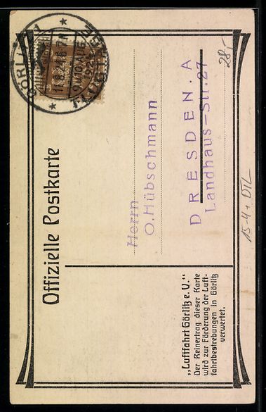 Cartoline postali: Görlitz, Flugtage August 1924, Flugzeug – Usato da Berlin venduto da bartko-reher 1
