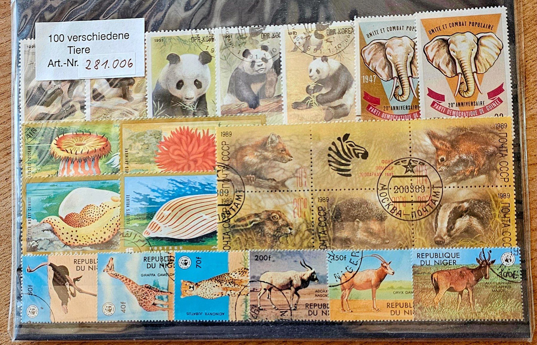 Tous les timbres: Motive - 100 verschiedene Tiere – Neuf (Voir description) à Les Valettes par Nuba1