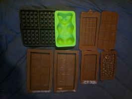 Schokoladenformen Set 7-teilig Silikon und Plastik neu