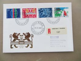 3 (gelaufene) FDC/Sonderbriefe Sondermarken 1969