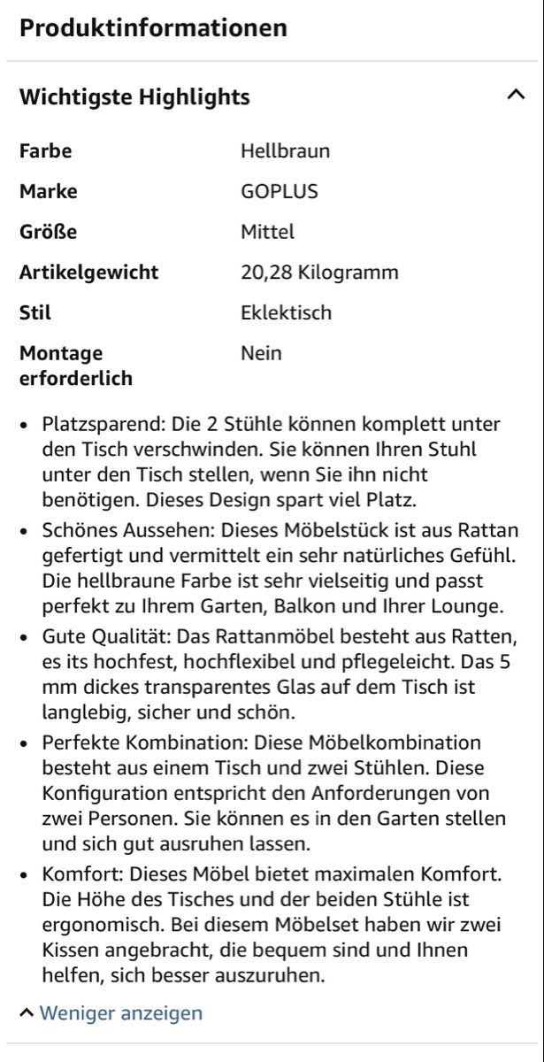 Set di tavolo e panche: Rattan tisch mit 2 Stühle – Usato da Zürich venduto da Privat4444 6