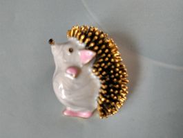 Härzigi Brosche Igel, goldig, neu