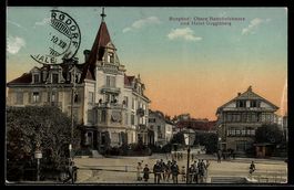 AK Burgdorf, Obere Bahnhofstraße mit Hotel Guggisberg