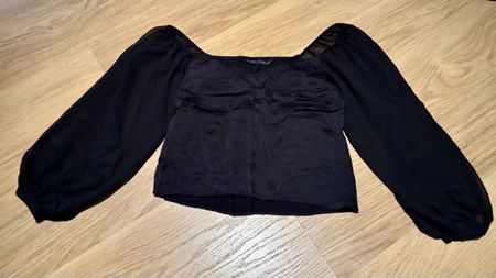 Bluse Zara Woman Ballonärmel/Satin