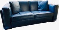 Canapé/sofa 2 places cuir, BLEU