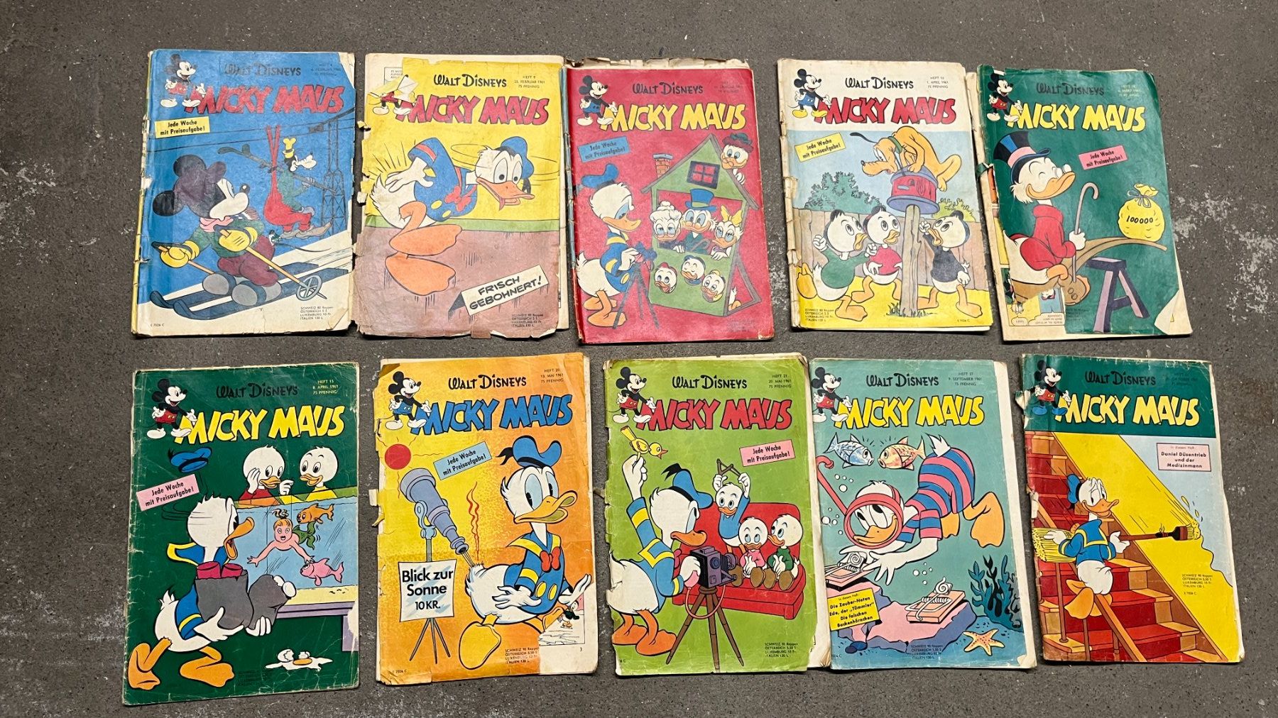 BD: 10 Micky Maus Hefte 1961 – D'occasion à Bern par daskannweg