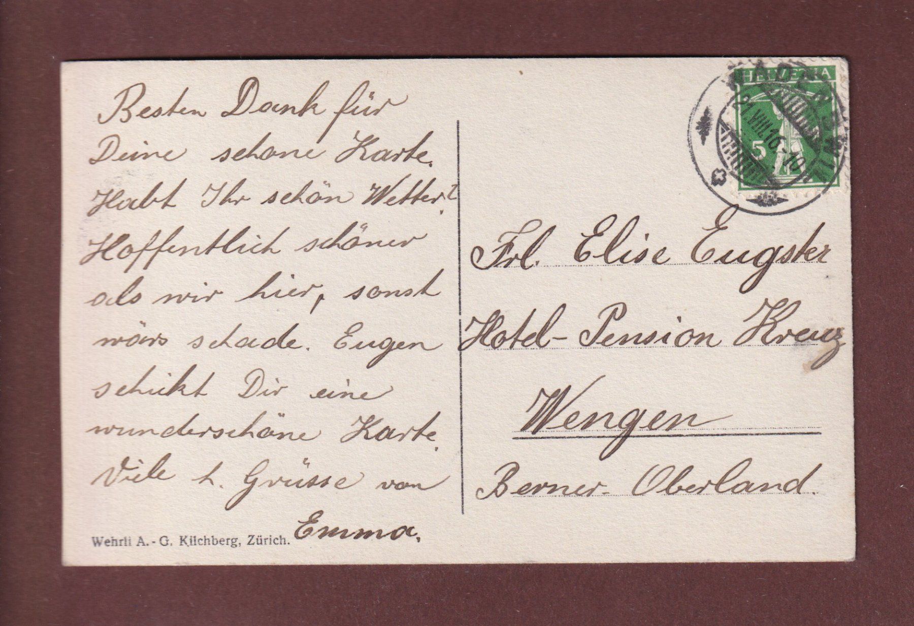 Cartoline postali: BACHALPSEE - 1916 – Usato da Pully venduto da nicecards-shop 1