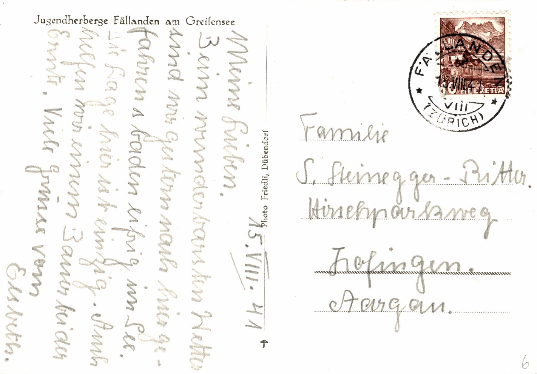 Cartoline postali: Jugendherberge Fällanden am Greifensee – Usato da Bronschhofen venduto da Astore 1