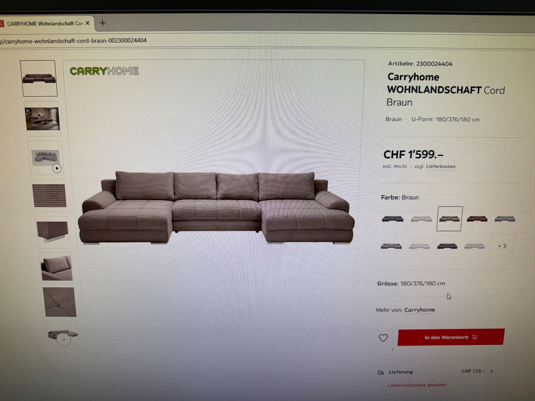 Divani: Wohnlandschaft/Schlafsofa – Nuovo (secondo la descrizione) da Laax GR venduto da wand02