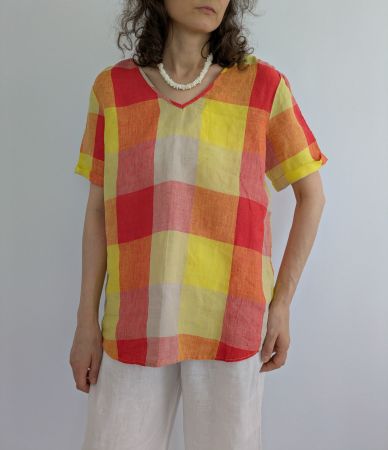 Sommerliches Leinen Top Gr. 40 von Clarina Collection.