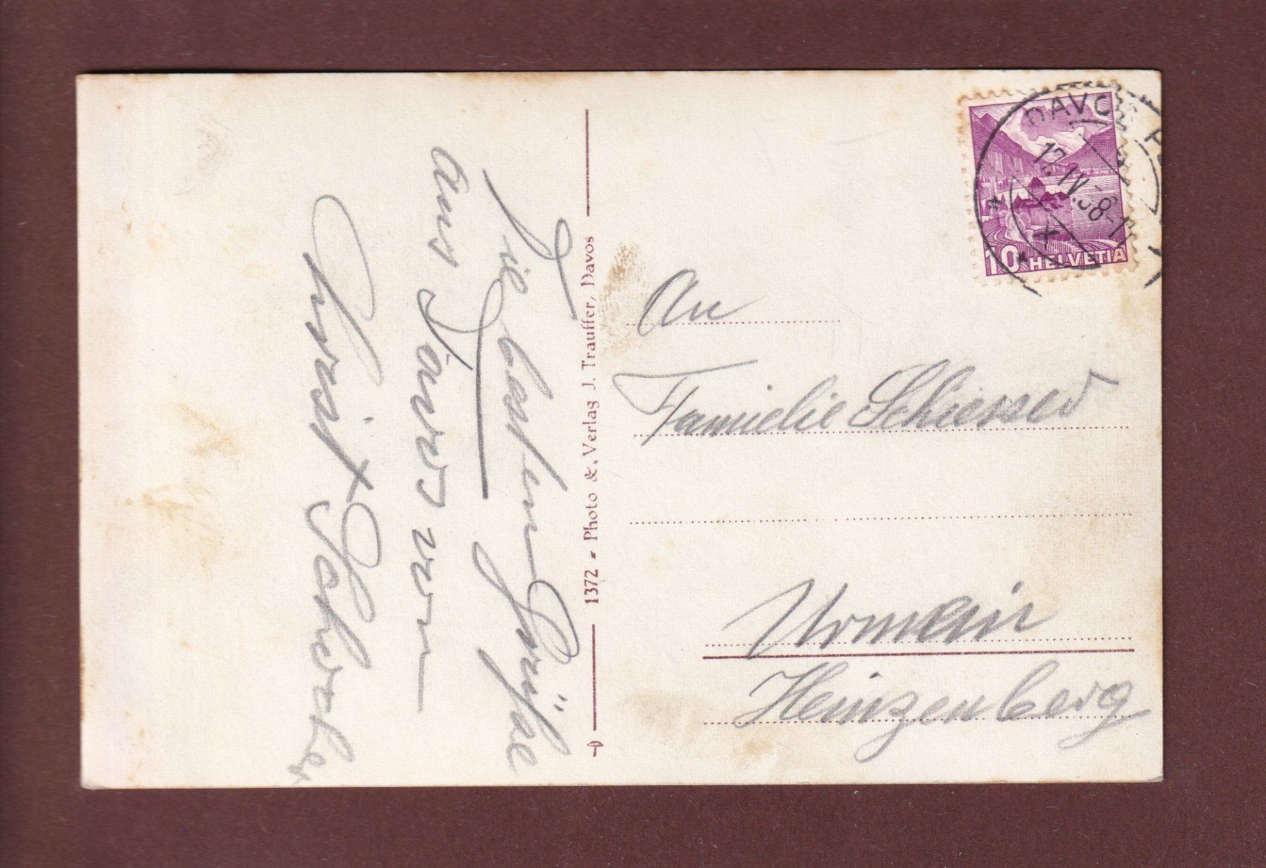 Cartoline postali: DAVOS - 1938 – Usato da Pully venduto da nicecards 1