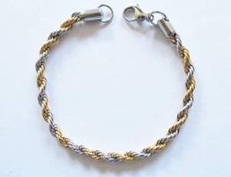 Bicolor Chromstahl Armband, 215 x 5 mm