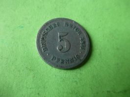 Dt. Reich 1876 F, 5 Pfennig